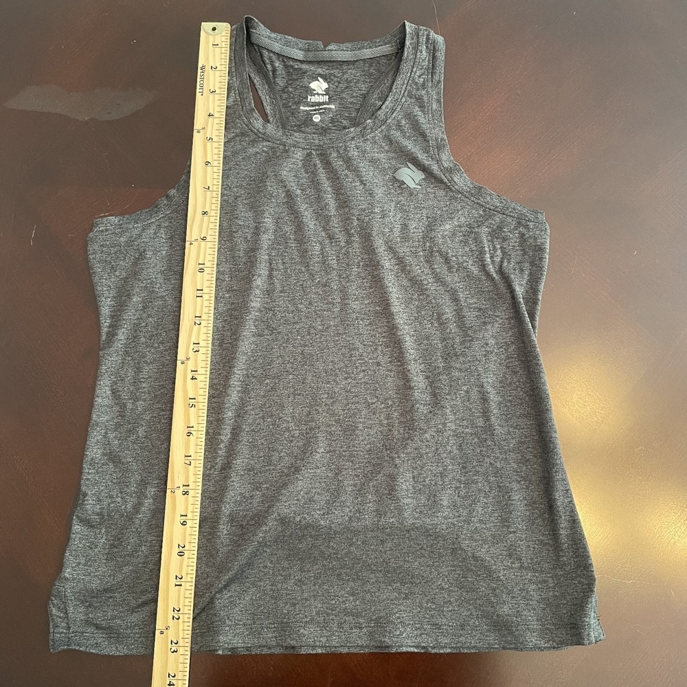 Rabbit Running Womens Racerback Tank Top Heather Gray Size M Stretch Active Gym - Picture 9 of 9